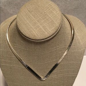 Hammered Metal V Necklace